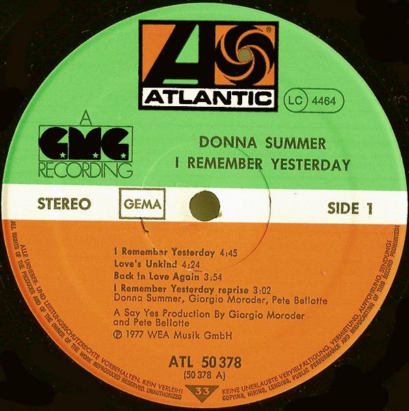 Donna Summer - I Remember Yesterday (LP, Album, P/Mixed)
