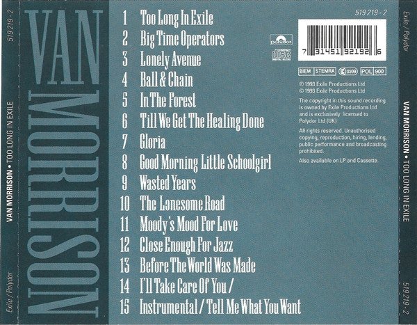 Van Morrison - Too Long In Exile (CD, Album)