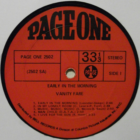 Vanity Fare - Early In The Morning (LP, Album)