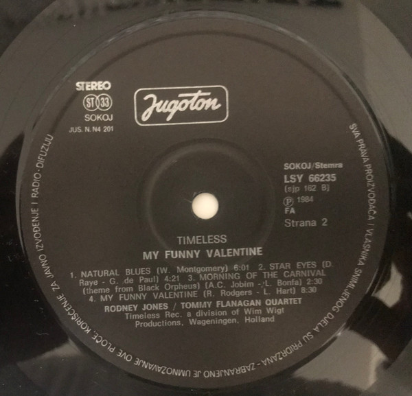 Rodney Jones / Tommy Flanagan Quartet* - My Funny Valentine (LP, Album, RE)