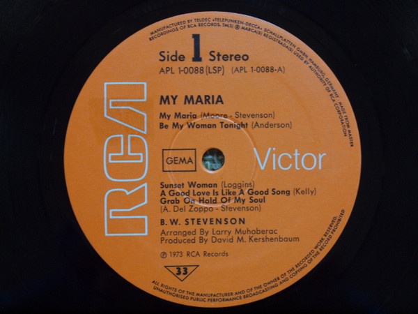 B. W. Stevenson* - My Maria (LP, Album)