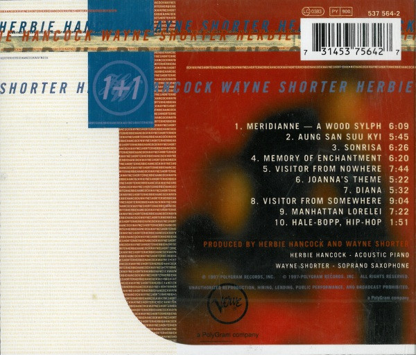 Herbie Hancock, Wayne Shorter - 1+1 (CD, Album, RP, UML)