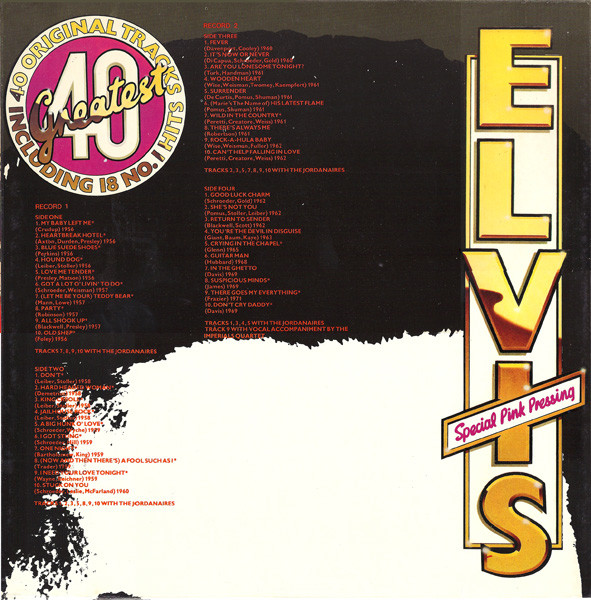 Elvis Presley - Elvis's 40 Greatest (2xLP, Comp, Mono, RE, Pin)