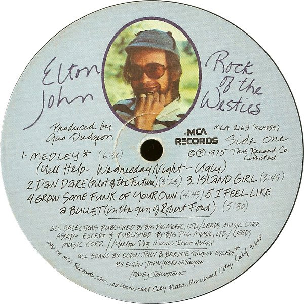 Elton John - Rock Of The Westies (LP, Album, Pin)