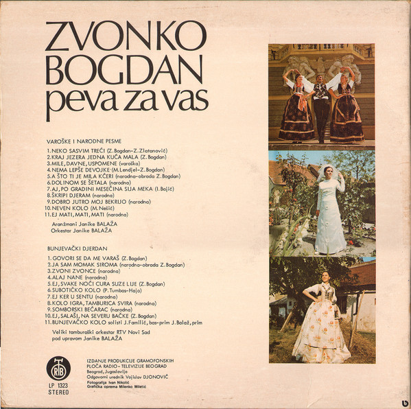 Zvonko Bogdan - Zvonko Bogdan Peva Za Vas (LP, Album, RE, Gat)