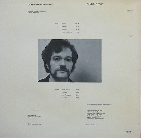 John Abercrombie - Characters (LP, Album)