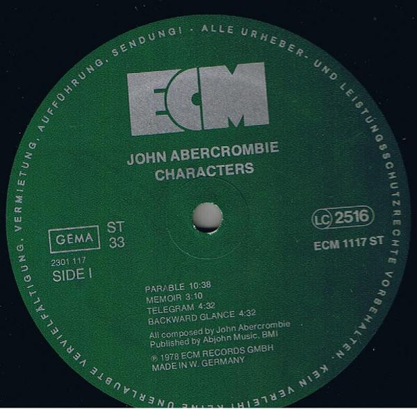 John Abercrombie - Characters (LP, Album)