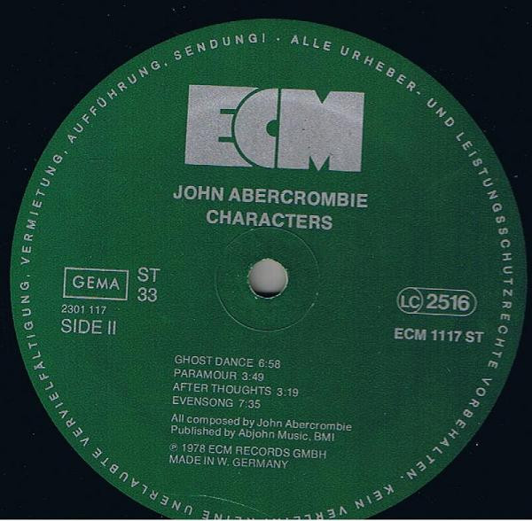 John Abercrombie - Characters (LP, Album)