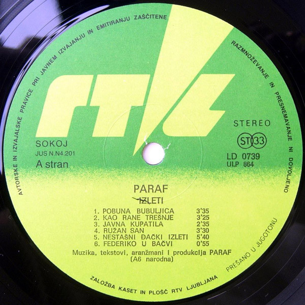 Paraf - Izleti (LP, Album)