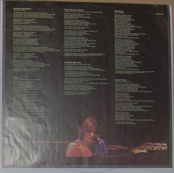 Jackson Browne - Running On Empty (LP, Album, RE)