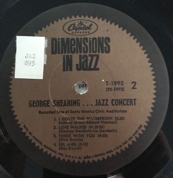George Shearing Quintet* - Jazz Concert (LP, Album, Mono, Scr)
