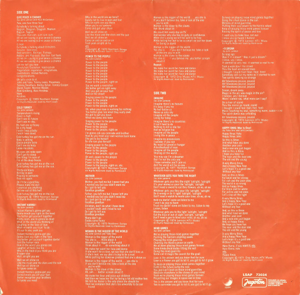 Lennon* / Plastic Ono Band* - Shaved Fish (LP, Comp, RP)