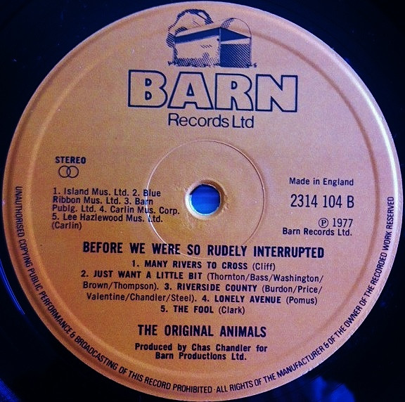 The Original Animals* - Before We Were So Rudely Interrupted (LP, Album)