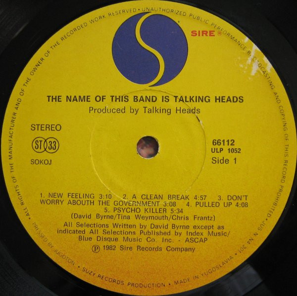 Talking Heads - The Name Of This Band Is Talking Heads (2xLP, Album)