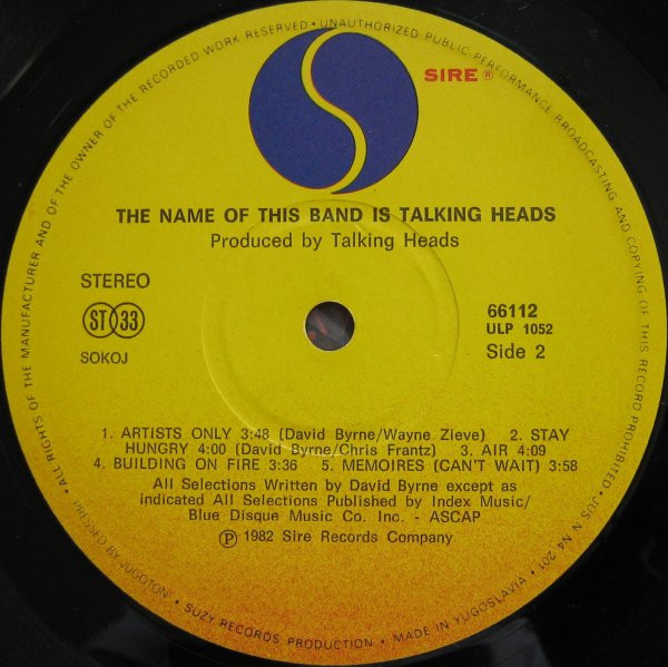 Talking Heads - The Name Of This Band Is Talking Heads (2xLP, Album)