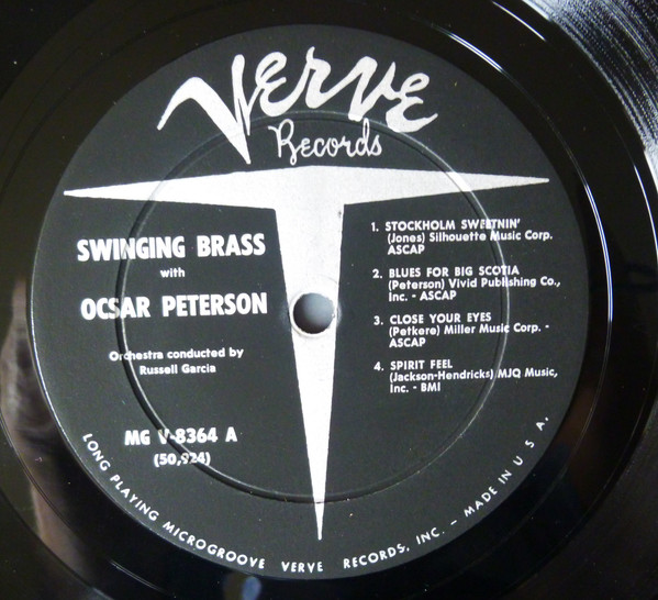 The Oscar Peterson Trio - Swinging Brass (LP, Album)