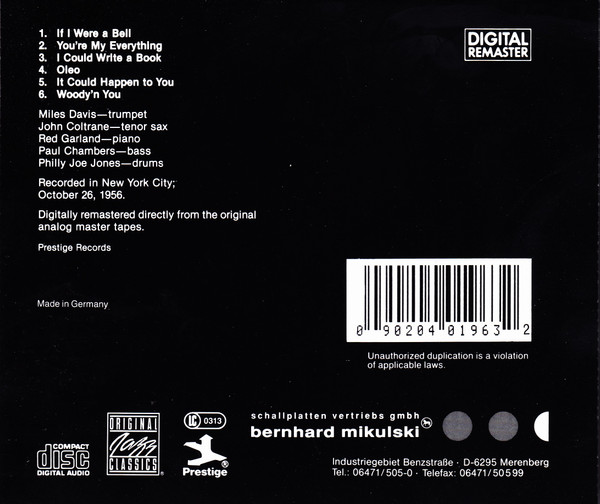 The Miles Davis Quintet - Relaxin' With The Miles Davis Quintet (CD, Album, RE, RM)