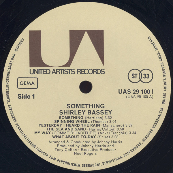 Shirley Bassey - “Something” (LP, RE)