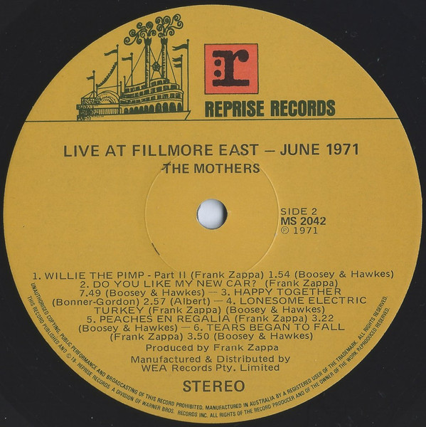 The Mothers - Fillmore East - June 1971 (LP, Album, RE)