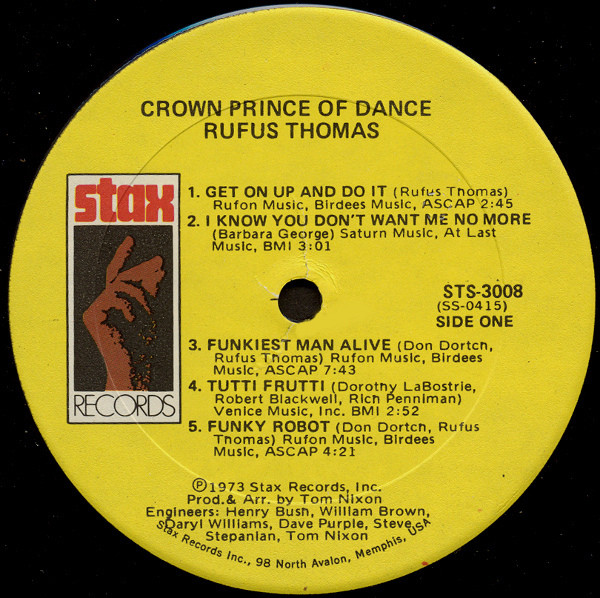 Rufus Thomas - Crown Prince Of Dance (LP, Album, Son)