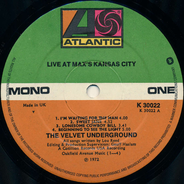 The Velvet Underground - Live At Max's Kansas City (LP, Album, Mono, RE)