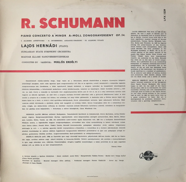 Schumann* - Klavierkonzert A Moll Op. 54 (LP)