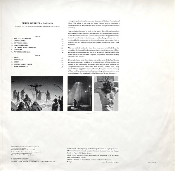 Peter Gabriel - Passion (2xLP, Album)