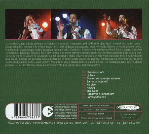 Massimo* - Apsolutno Uživo Klub Aquarius (CD, Album, Copy Prot., Dig)