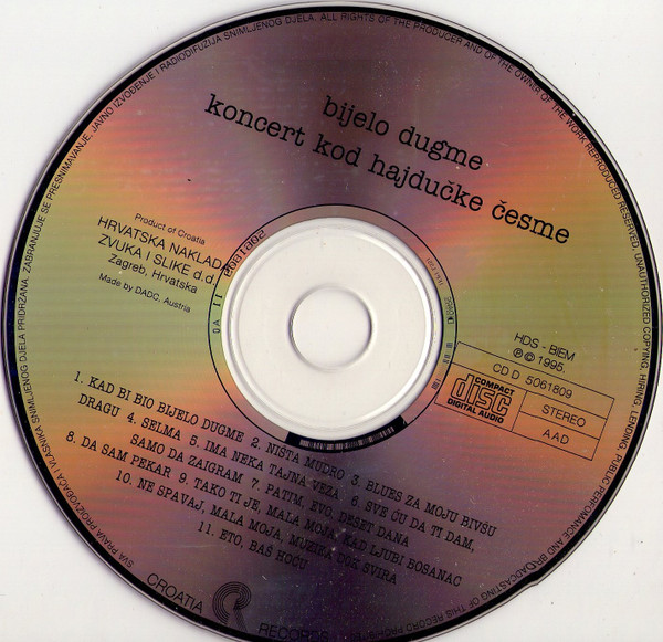 Bijelo Dugme - Koncert Kod HajduÄke ÄŒesme (CD, Album, RE)