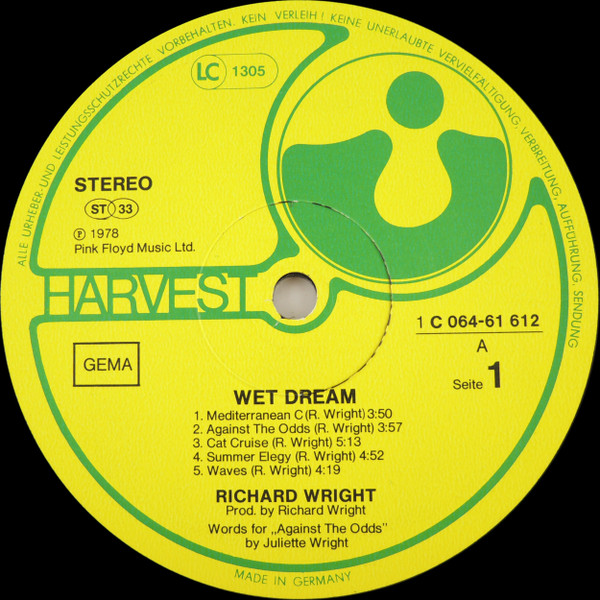 Richard Wright - Wet Dream (LP, Album, Gat)