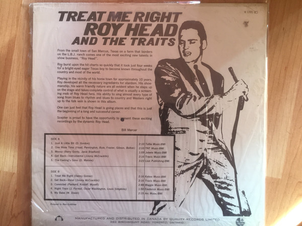 Roy Head - Treat Me Right (LP, Album, Mono)