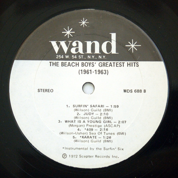 The Beach Boys / The Surfin' Six - The Beach Boys' Greatest Hits (1961-1963) (LP, Comp, Whi)