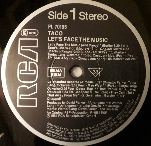 Taco - Let's Face The Music (LP, Album)