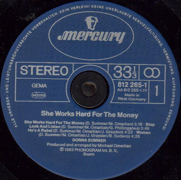 Donna Summer - She Works Hard For The Money (LP, Album)