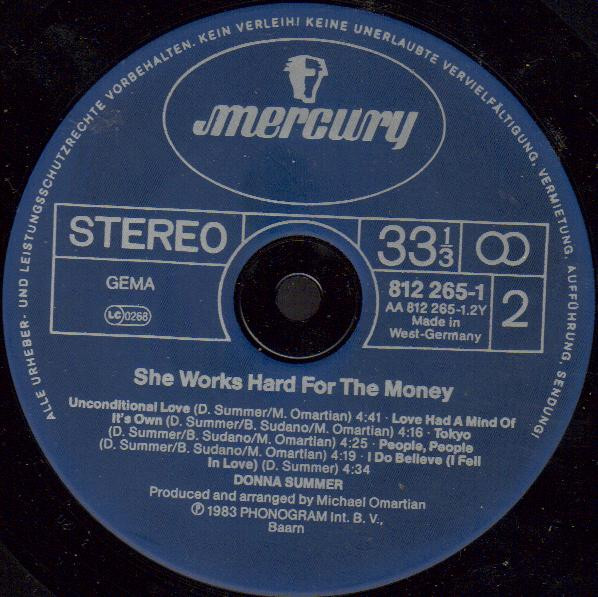 Donna Summer - She Works Hard For The Money (LP, Album)