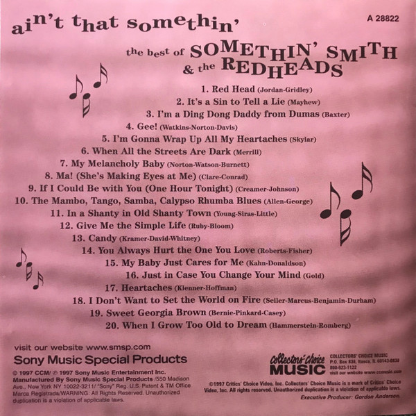 Somethin' Smith & The Redheads - Ain't That Somethin' (The Best Of Somethin' Smith & The Redheads) (CD, Album, Comp)
