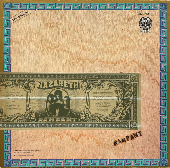 Nazareth (2) - Rampant (LP, Album)