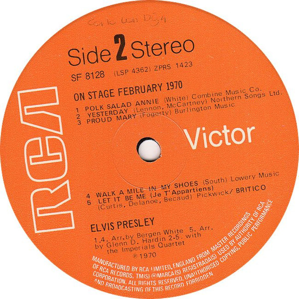 Elvis Presley - On Stage (LP, Album, Ora)