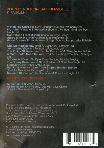 John Renbourn, Jacqui McShee - In Concert With Guest Clive Carroll (DVD, NTSC, Reg)