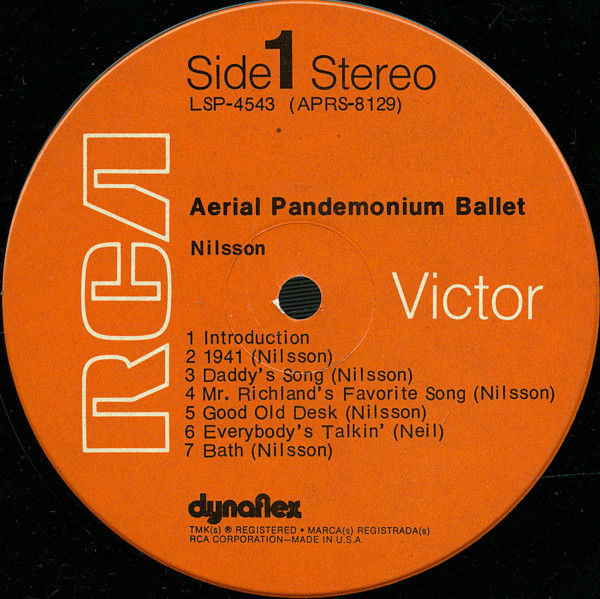 Nilsson* - Aerial Pandemonium Ballet (LP, Album, Roc)