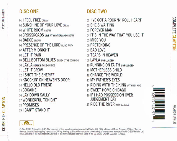 Eric Clapton - Complete Clapton (2xCD, Comp)