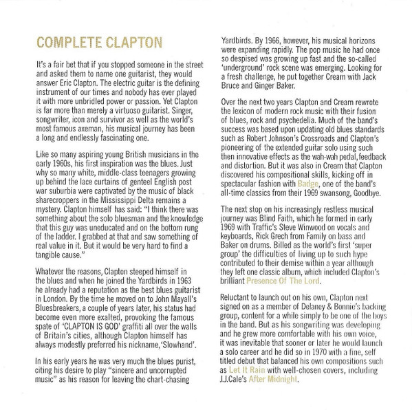 Eric Clapton - Complete Clapton (2xCD, Comp)