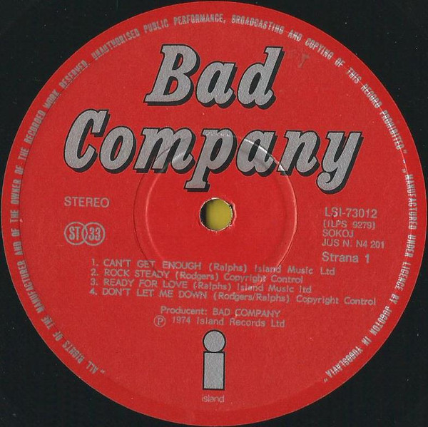 Bad Company (3) - Bad Company (LP, Album, RE)