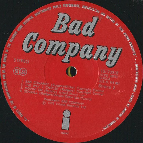 Bad Company (3) - Bad Company (LP, Album, RE)