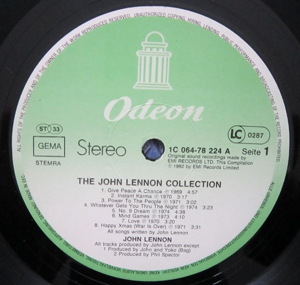 John Lennon - The John Lennon Collection (LP, Comp)