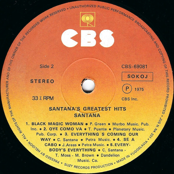 Santana - Santana's Greatest Hits (LP, Comp, RE)