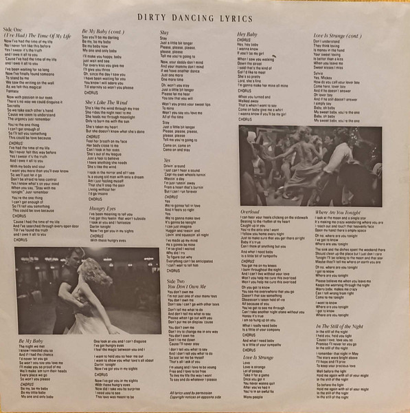 Various - Dirty Dancing (Original Soundtrack) (LP, Album, Comp)