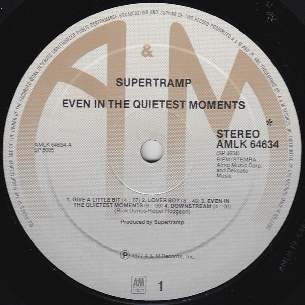 Supertramp - Even In The Quietest Moments... (LP, Album)