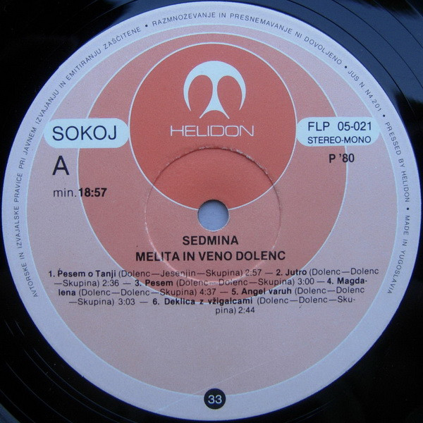 Sedmina - Melita & Veno Dolenc (LP, Album)