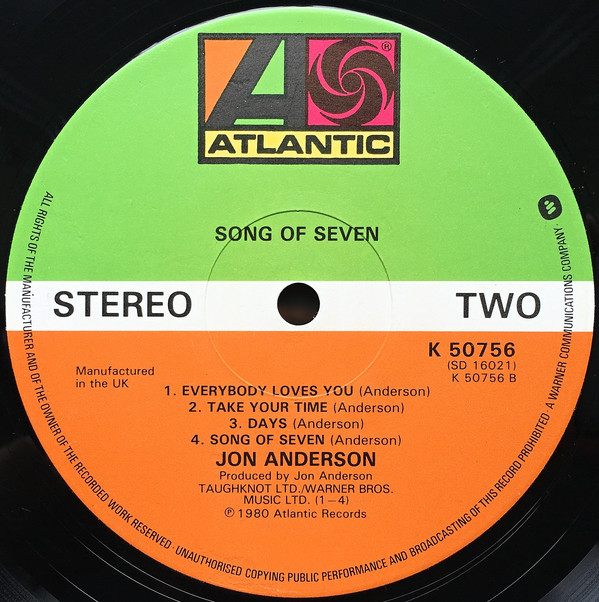 Jon Anderson - Song Of Seven (LP, Album)